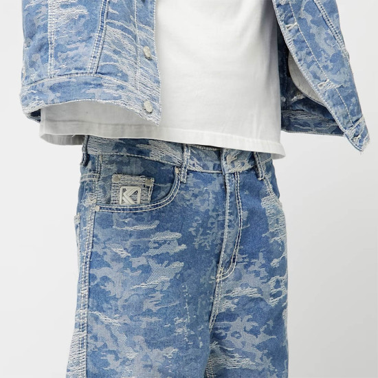 Karl Kani Ανδρικό παντελόνι OG K Distress Camo Five Pocket Denim